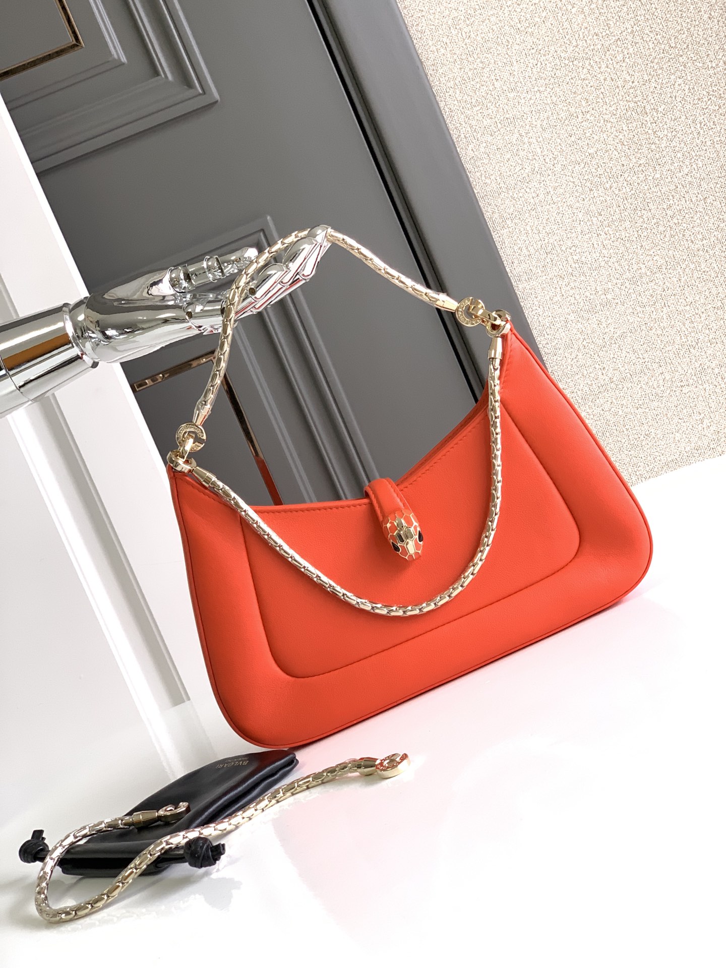 Bvlgari Serpenti Baia Shoulder Bag Orange 